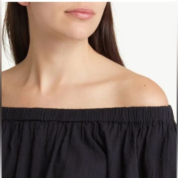 Circus NY by Sam Edelman Peasant Crop Top XS Black Cottagecore Coquette NWOT - Picture 4 of 9